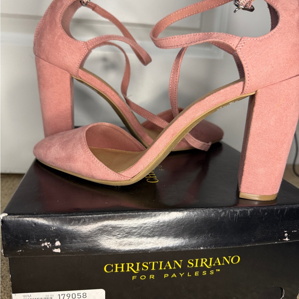 Christian Siriano Blush Pink Strappy Heels